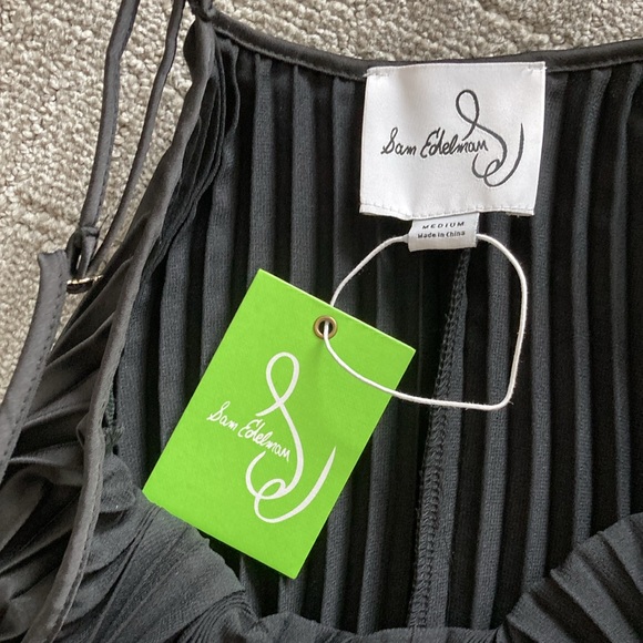 Sam Edelman Black Pleated Midi Dress - Picture 12 of 13